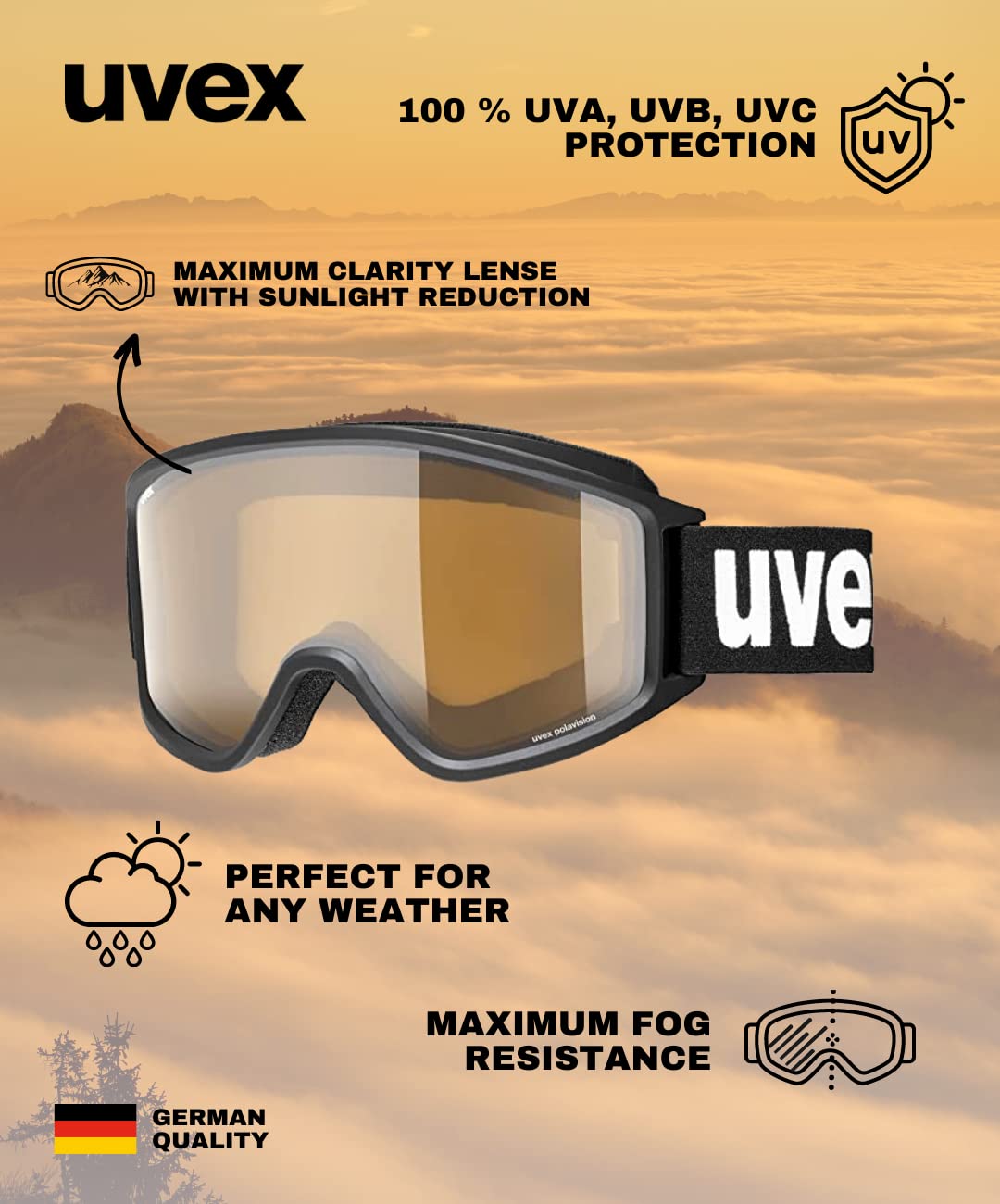 Uvex G.gl 3000 P lunettes de ski Unisexe-Jeunes (lot de 1)