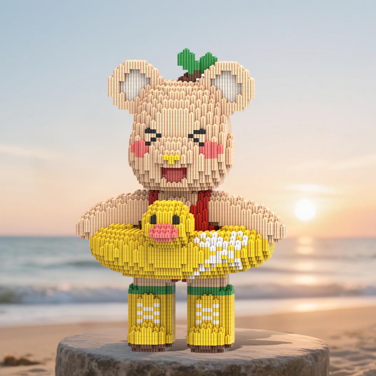 DAHONPA Teddy Blocks - Juego de microconstrucción de oso nadador (4300 piezas), arte creativo de ladrillo para decoración del hogar y la oficina, regalo coleccionable para adultos y niños