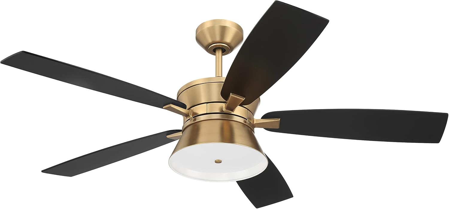 Craftmade DMK52SB5 Dominick 52" Ceiling Fan with Lights and Remote, Satin Brass