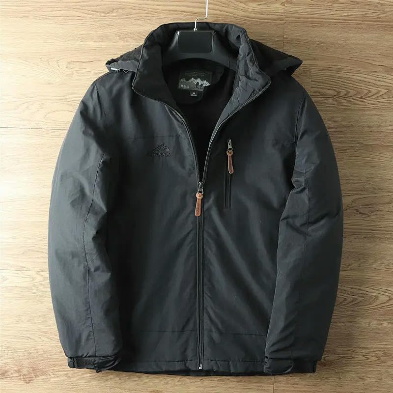 Chaqueta con capucha para hombre con forro polar de primavera 5