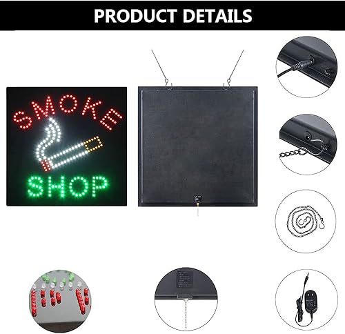 Miniatura 3 de Letrero LED para tienda de humo, para negocios, letrero abierto LED súper brillante para tienda de humo, letrero eléctrico de publicidad para