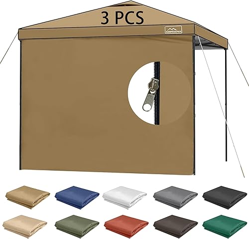 KAMPKEEPER Paredes laterales instantáneas de toldo de 10 x 10 pulgadas con cremallera para marco de toldo desplegable, paquete de 3 paneles solares