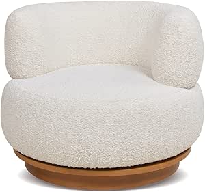 Amazon.com: Jennifer Taylor Home Quinn 360 Swivel Low Barrel Back Accent Chair, Ivory White ...