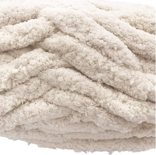 Miniatura 2 de Paquete de 8 hilos de felpilla gruesos para manta, color beige, supervoluminosos, suaves, gruesos, esponjosos, gigantes, lavables, de poliéster