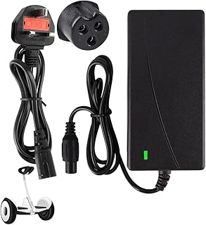 CJBIN Electric Scooter Charger, 42V 2A Hoverboard Charger,Power Adapter Battery Charger for Electric Self-Balancing Scooter,Hoverboard Charger UK 3 Pin,Charger for Segway,Two Wheel Drifting Board