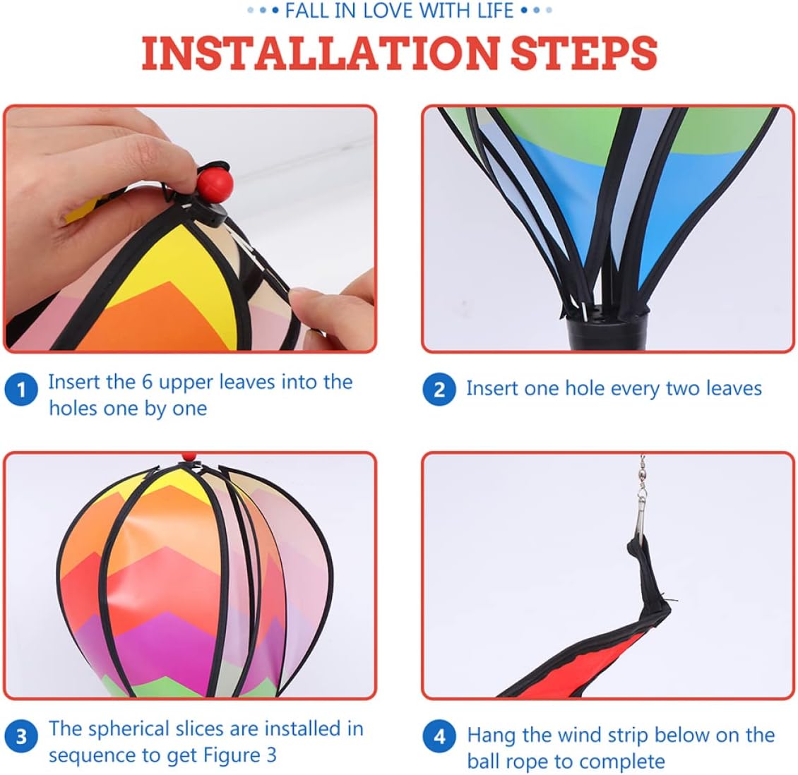 VICASKY 3pcs Hot Air Balloon Hanging Wind Spinners Garden Decorations for Outdoor Spaces Creative Design with Spiral Patterns for Trees Patios and Windows