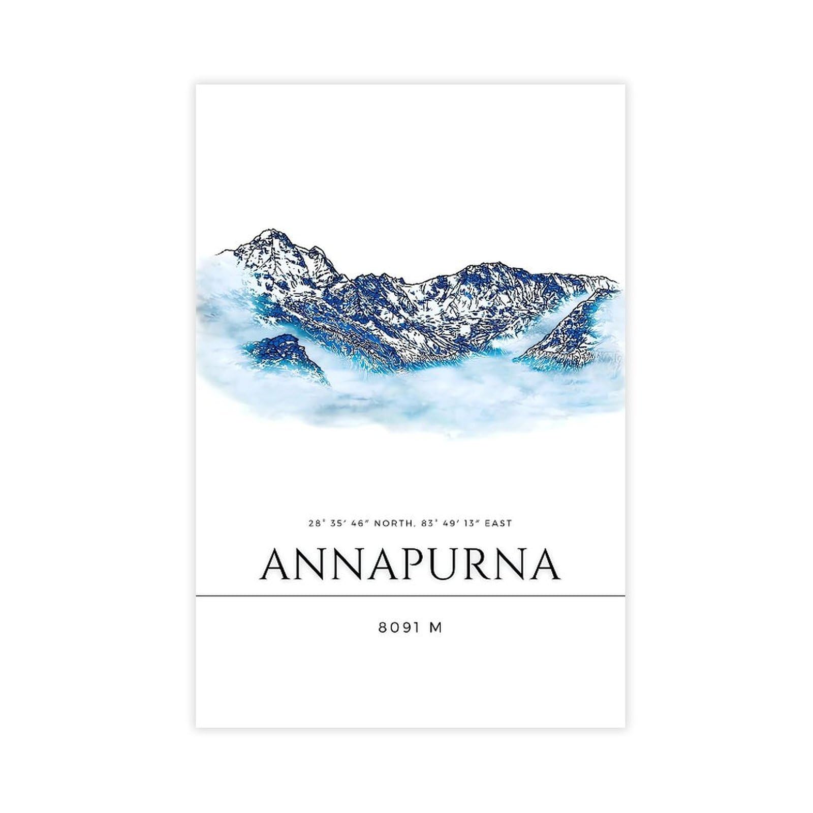 QNVJQKDSI Annapurna Poster Canvas Poster Wall Art Decor Print Picture Paintings for Living Room Bedroom Decoration 16" L X 24" W