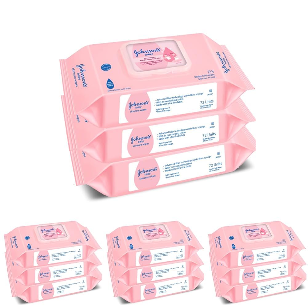 Johnson's Baby Wet Wipes | 216 Wipes | Alcohol & Soap Free | Prevents Rashes & Redness | with 3X Moisturising Lotion | As Mild as Pure Water | Enriched with Glycerin | (Pack of 4)-image-16