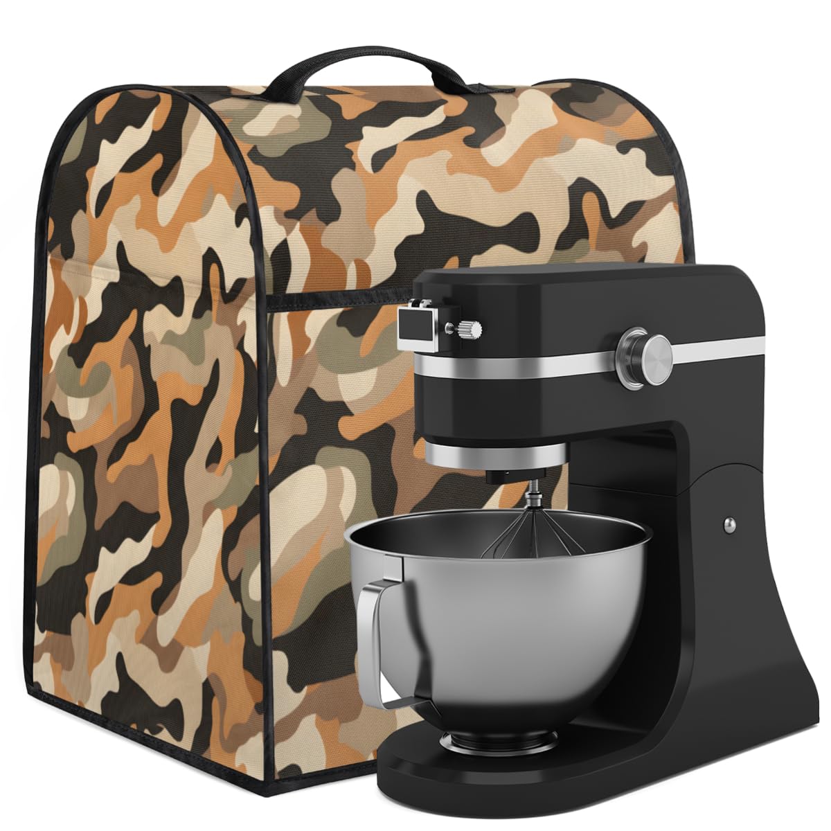 Coffee Maker Cover Camouflage Theme Kitchen Appliance Covers Small Appliance Covers Blender Cover Juicer Cover Dust Covers for Kitchen Appliances with Top Handle and Pockets,Washable,B284