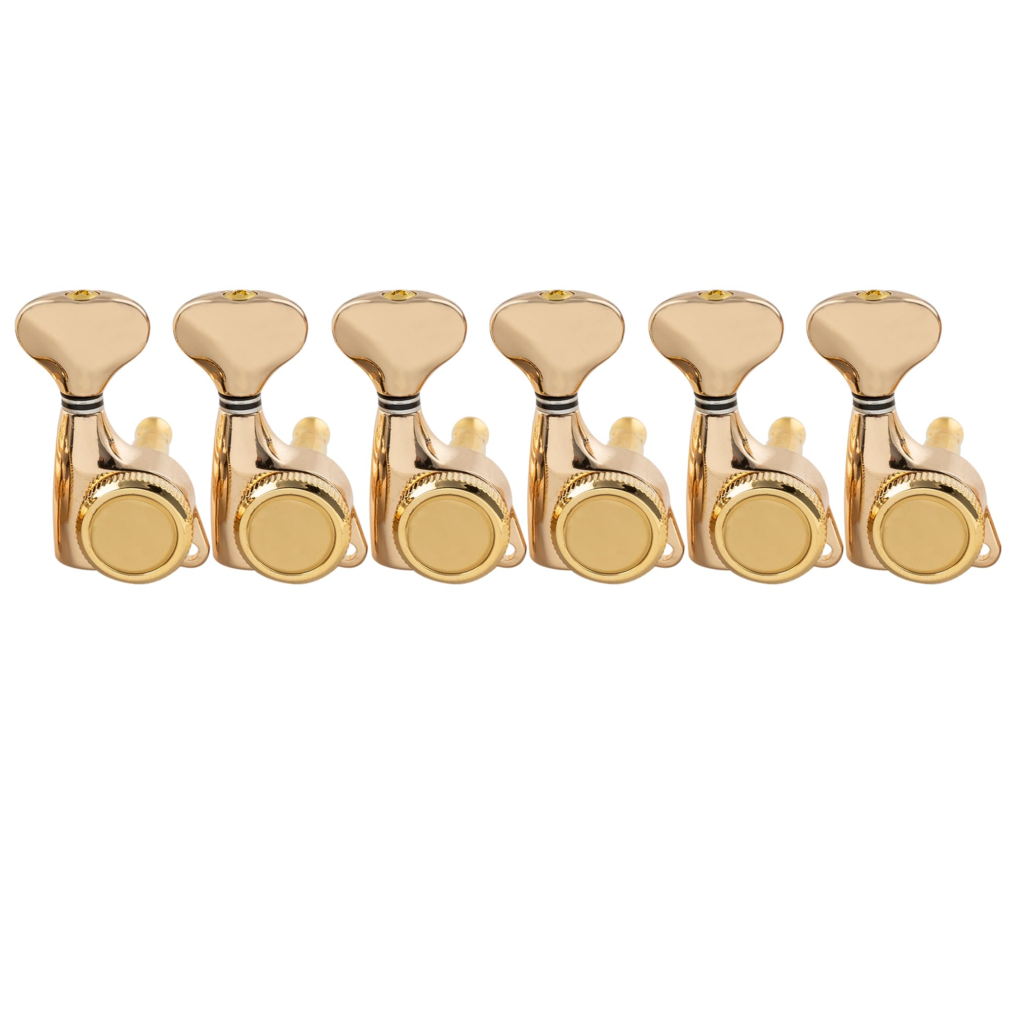 Musiclily Pro 6 w linii Tunery Blokujące Gitarowe Klucze Blokowane Locking Tuners Kołki Strojenia do Gitary Elektrycznej Strat Tele, Złoty Pokrętła G