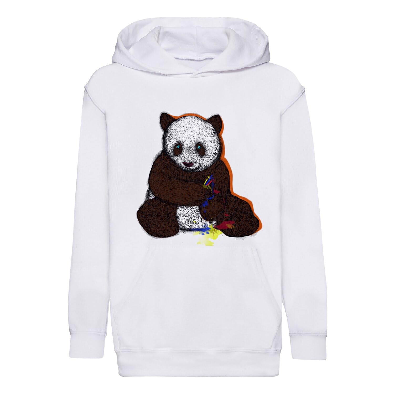 Sweat à capuche enfant blanc Baleine Maître Panda hoodie - 4