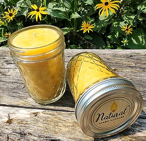 Made in USA 2/ 8oz Beeswax Jar Candles 2.25