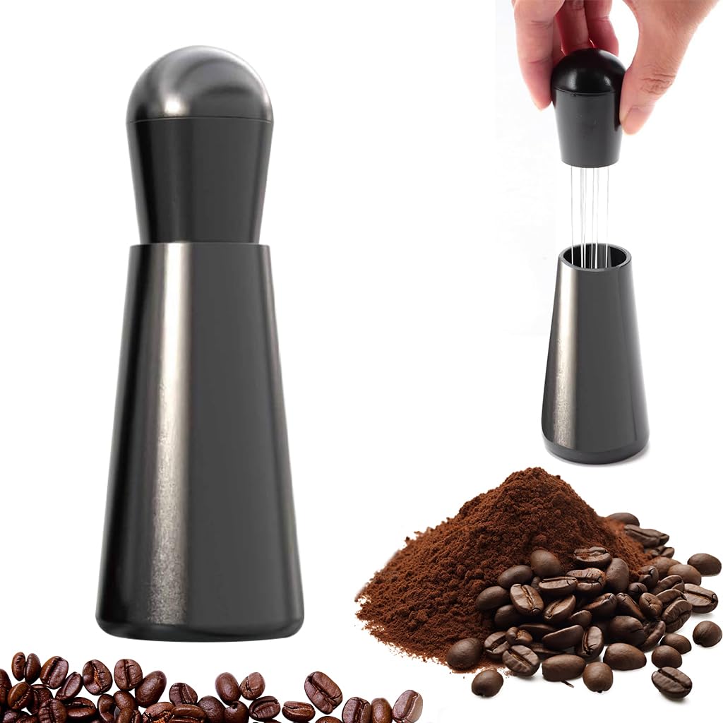 Supvox® Coffee Distributor Tool with Stand, Stainless Steel Needle Distributor Round Head Handle Distribution Tool for Espresso Machine Coffee-image-28