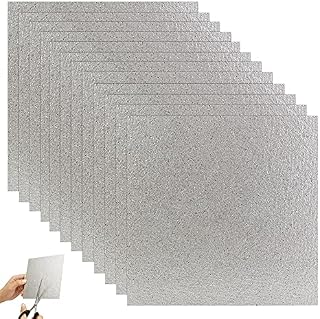 FIGFYOU 12 Pcs Microwave Oven Mica Plate, Universal Mica Wave Guide Cover Waveguide Cover Mica Plates Sheet Super Thick Heat Insulation Accessories for Universal Microwave Oven Cut to Size 13 * 13cm