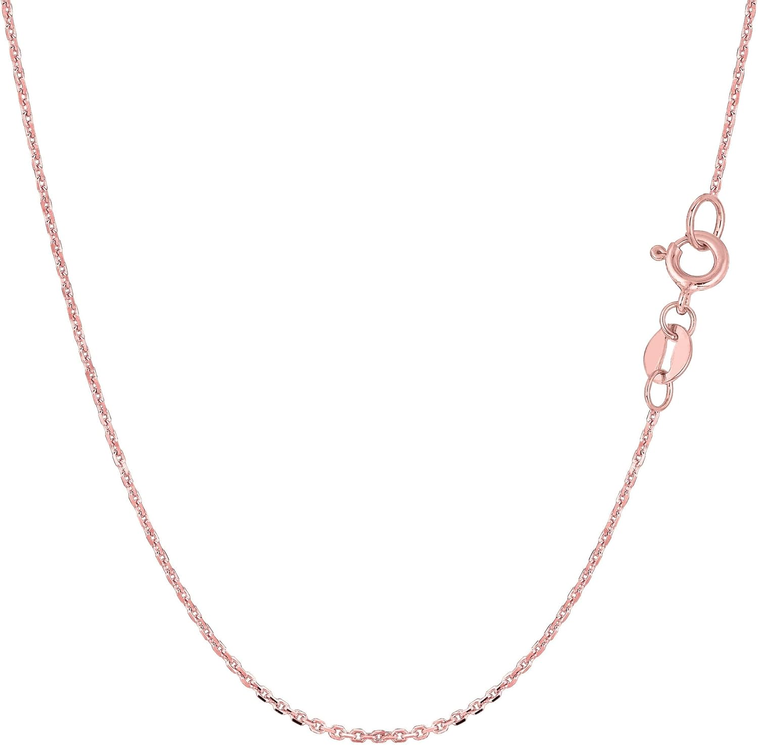 Jewelry Affairs 14k Rose Gold Cable Link Chain Necklace, 0.5mm