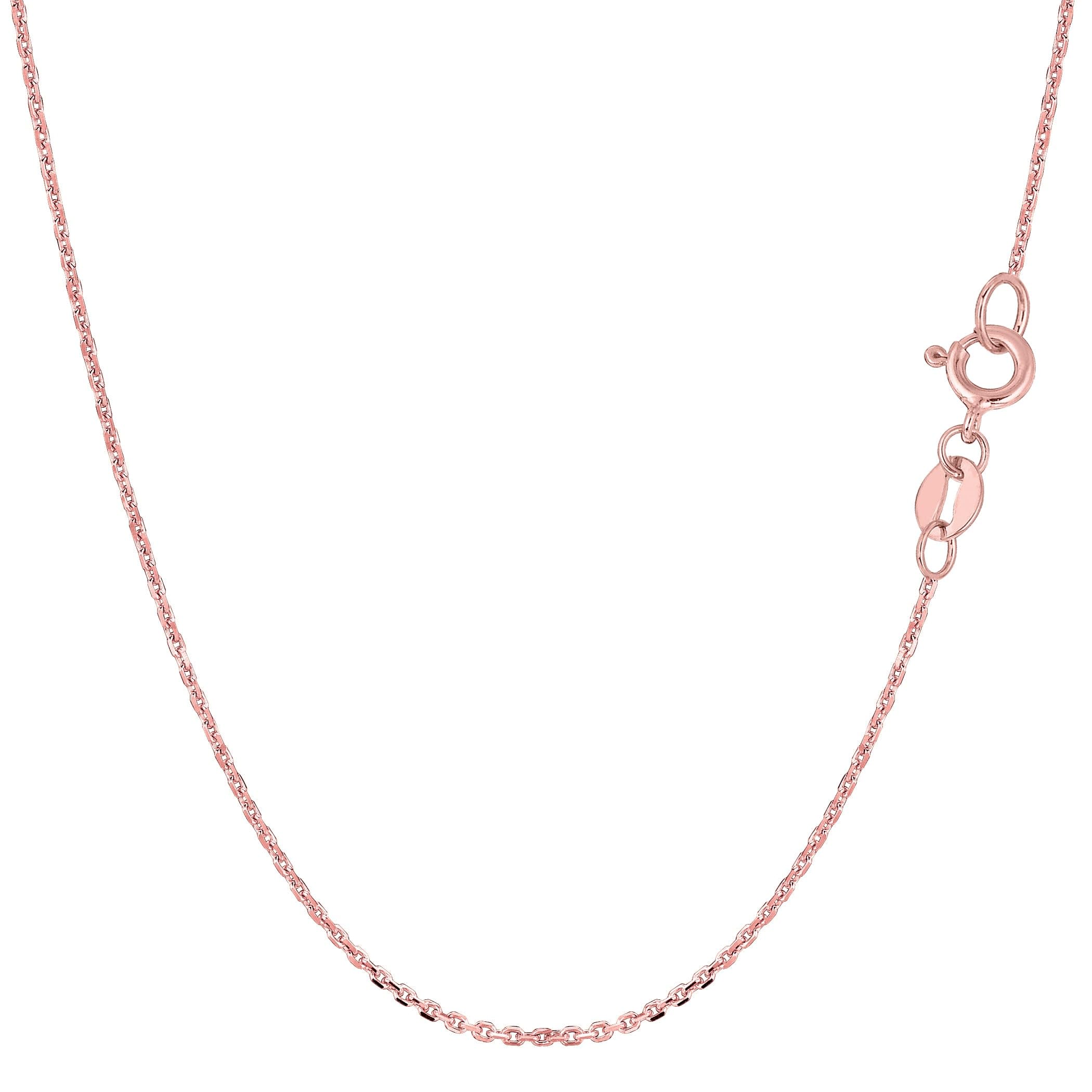 Jewelry Affairs 14k Rose Gold Cable Link Chain Necklace, 0.5mm