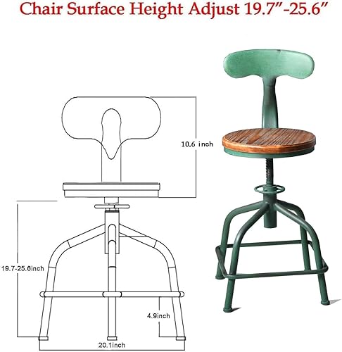 Miniatura 3 de Topower Taburete de cocina de granja, taburete de mostrador industrial, asiento redondo de cocina decorativo, altura estándar, taburetes de bar