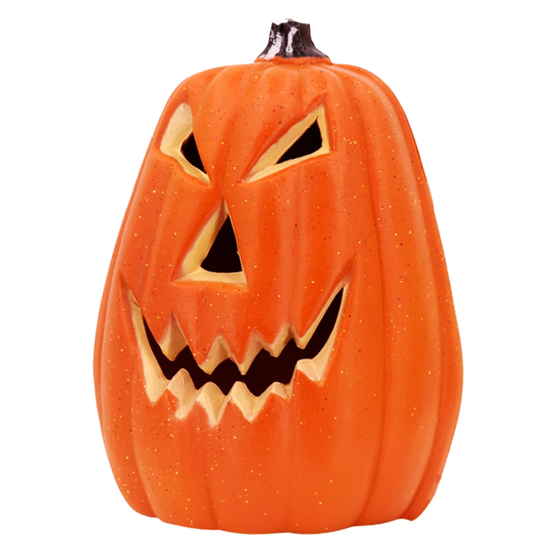 Imooreshine Pumpkin Light Halloween 7.09inch LED 2 Colors Scary Decorative Light Up Pumpkin Battery Powered Ghost Face Decorations for Yard Party Garden