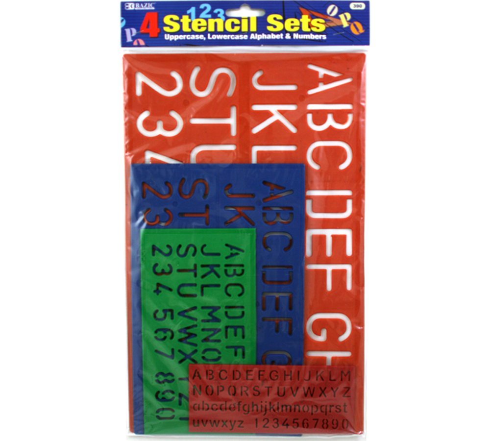 BAZIC 10, 17, 27, 40 mm Size Lettering Stencil Sets, Amazon.in Home