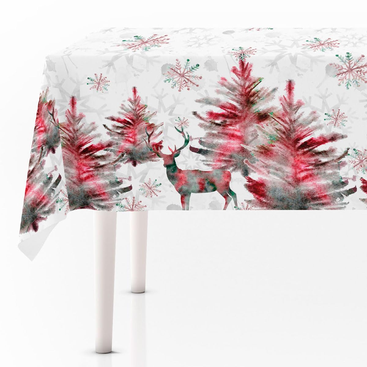 Nappe de Noël anti-macha pour table rectangulaire Motif érable rouge Dimensions 140 x 200 cm Nappe de Noël imperméable et résistante aux taches