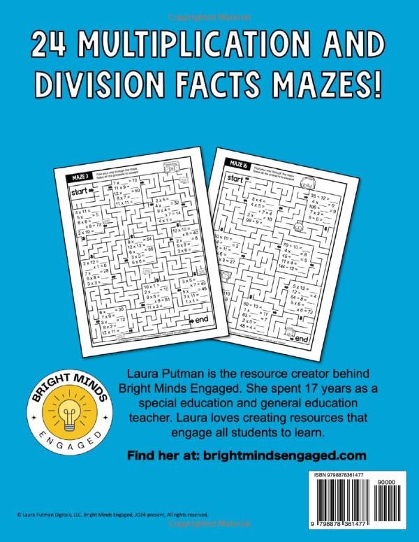 Math Mazes for Kids Multiplication and Division Book - Image 2