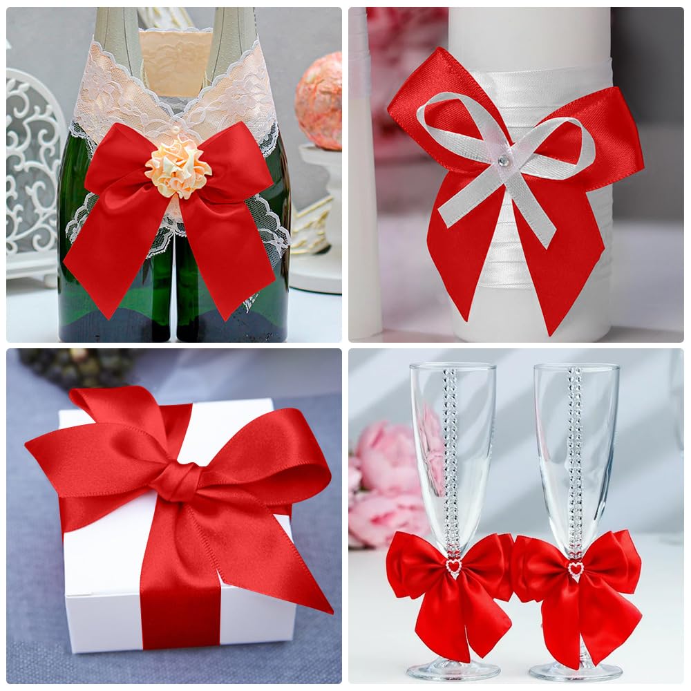 Amazon.com: Red Valentines Ribbon for Flower Bouquet Red Satin