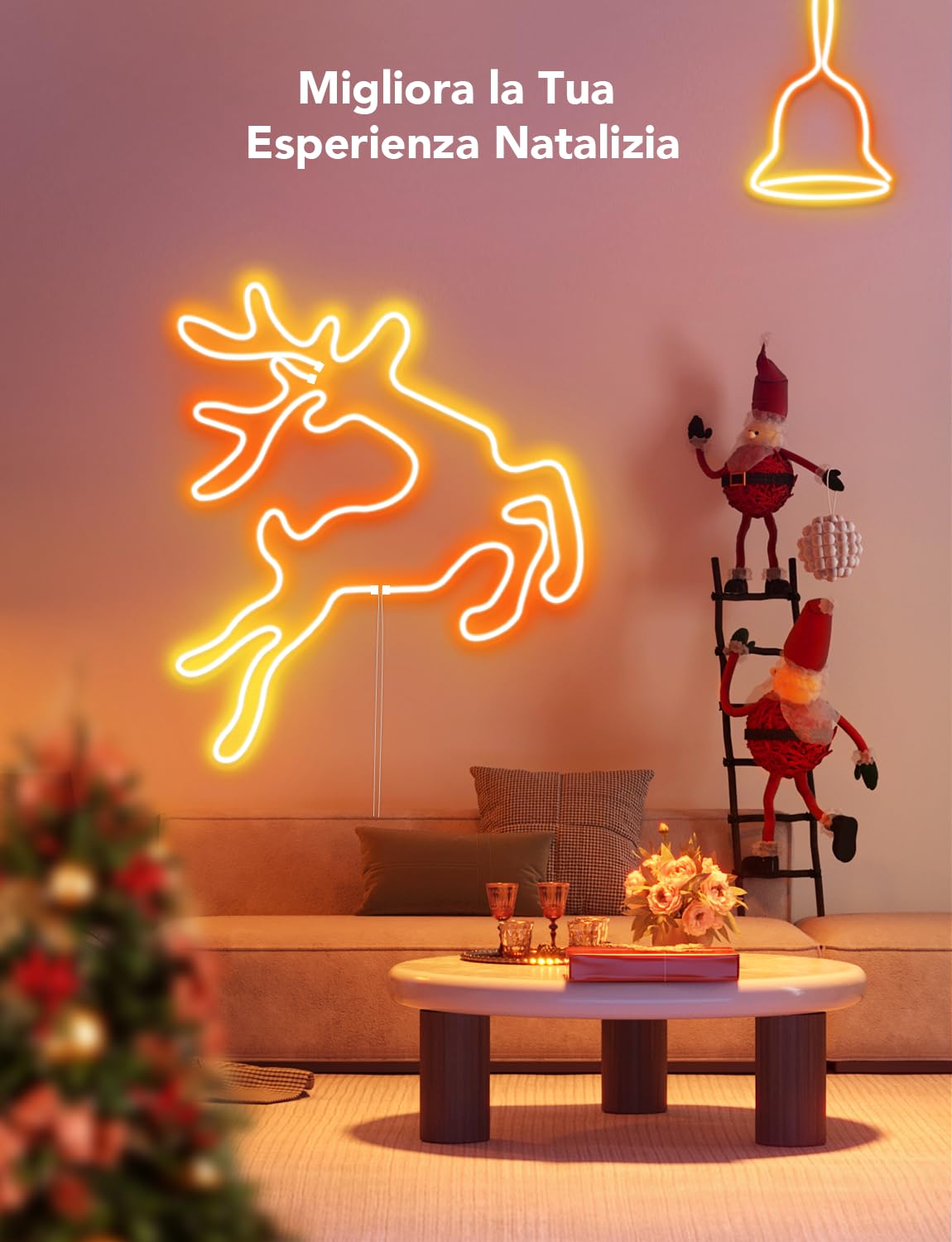 Govee Neon Rope Light 2, RGBIC Neon Strisica LED 5m con Mappatura delle Forme, Lavora con la Matter, Alexa e Google Assistant, DIY Effetto luce, per la decorazione della parete del soggiorno, Bianco