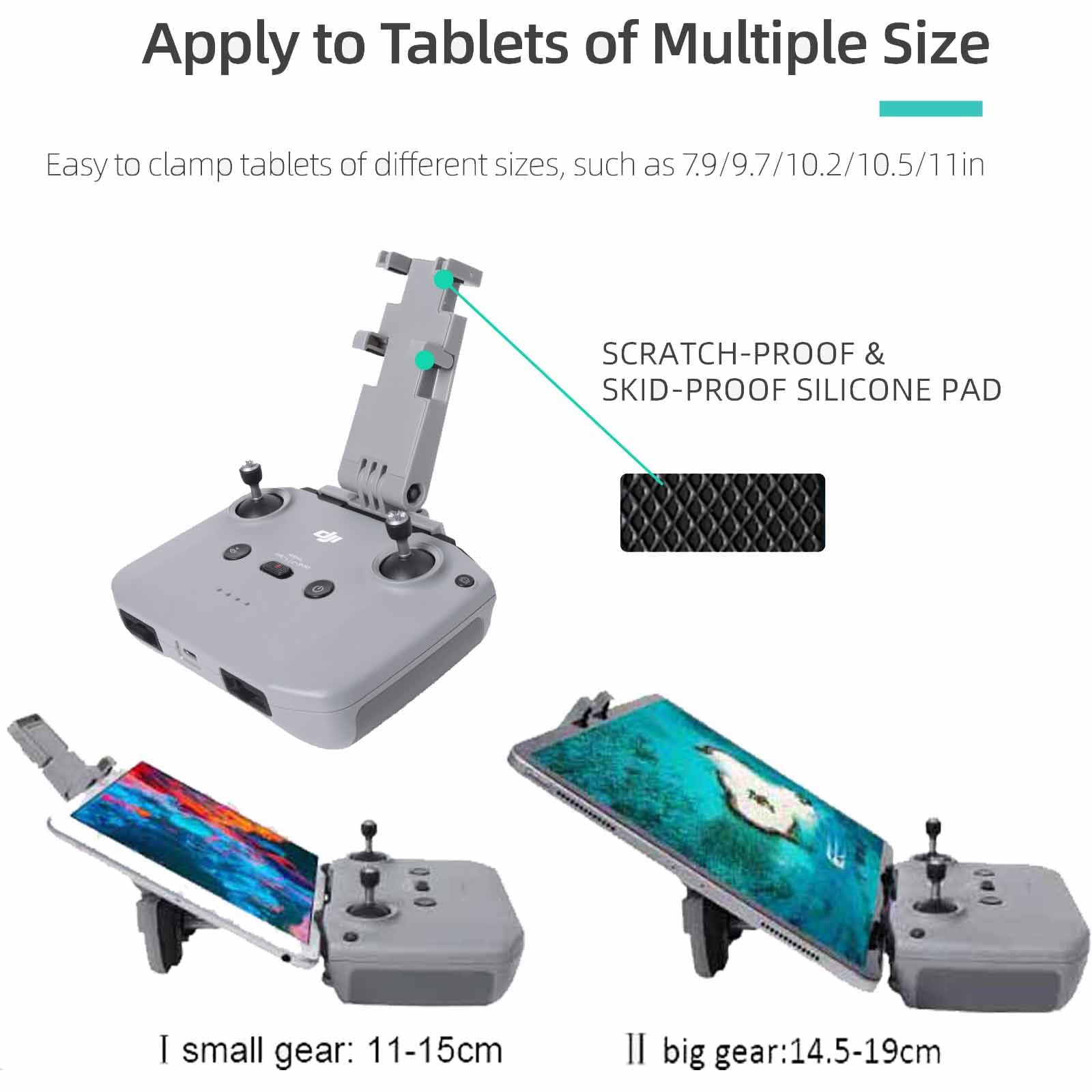 Tmom Support Avant Étendu Télécommande DJI Air 2s Mavic Air 2 Mini 2 - Avec Cordon Épais Pour Smartphone Tablette