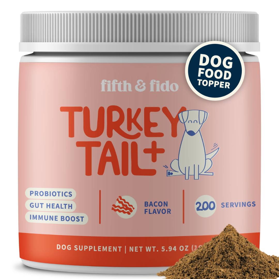 Fifth & Fido Turkey Tail Mushroom for Dogs – Turkey Tail for Dogs Mushroom Supplement with Immune Support for Lipoma, Lumps & Bumps – Premium Pet