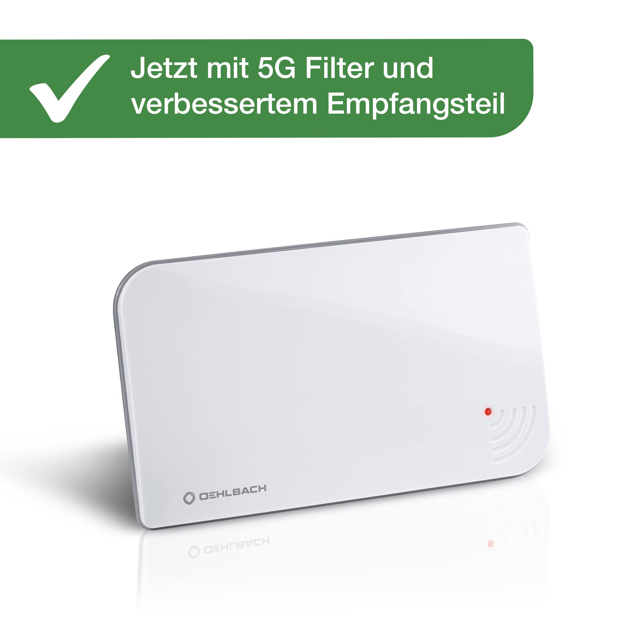 Oehlbach Scope Vision 5G DVB-T2 HD Antenne d'intérieur numérique Amplificateur DVB-T Actif successeur de Notre vainqueur du Test avec Filtre 5G Blanc