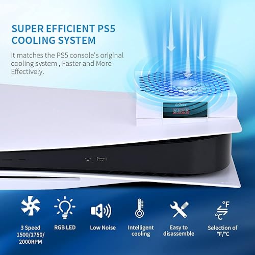 Miniatura 2 de G-STORY Ventilador de Refrigeración PS5, Sistema de Enfriamiento PS5, Velocidad del Ventilador Ajustada Automáticamente por Temperatura(), Bajo