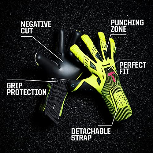 T1Tan Rebel Neon - Soccer Goalie Gloves - Negative Cut And 4Mm Gecko Grip - Size 10 #TOP1