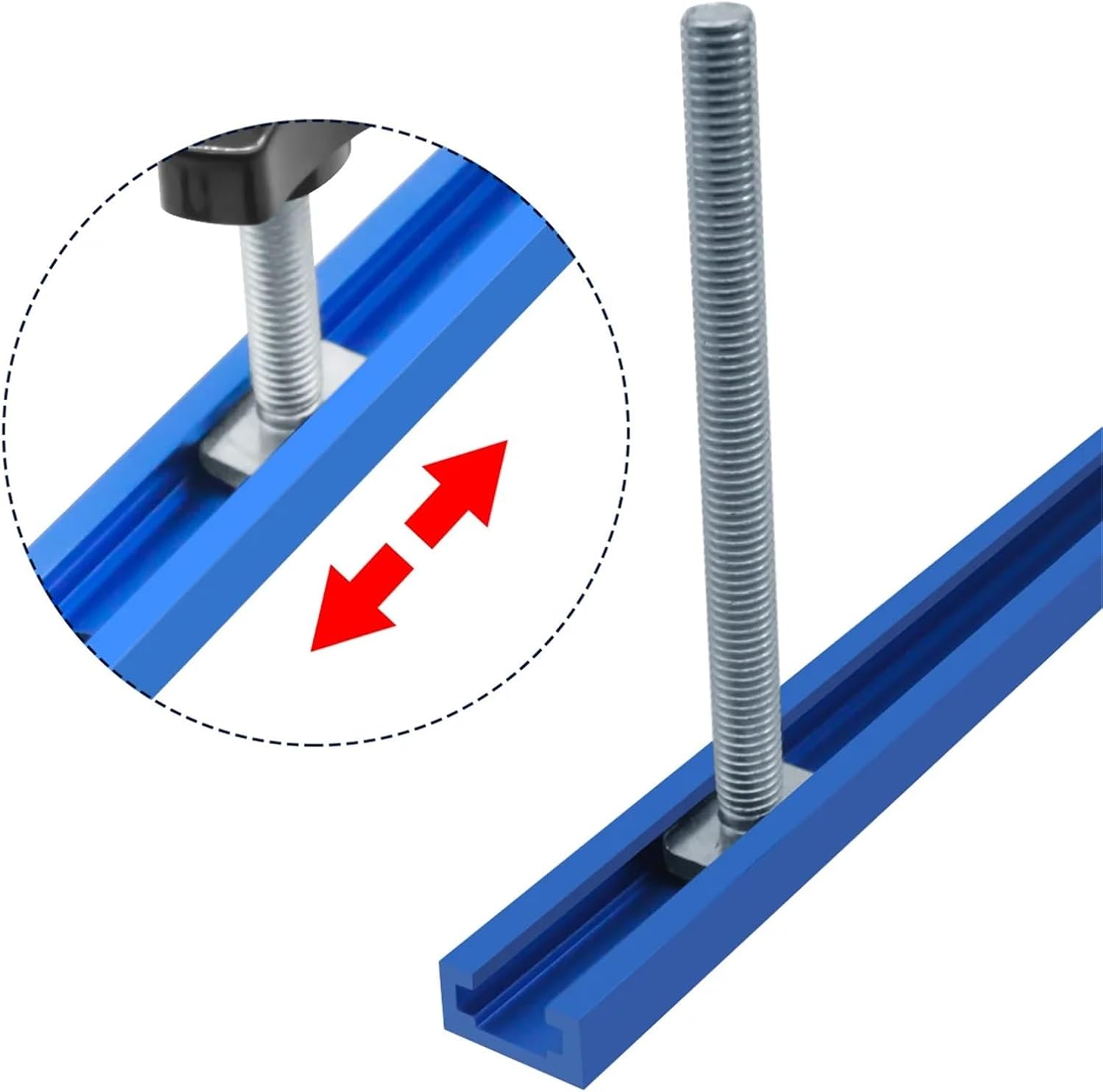 T-Track T19 Aluminum T-Track Miter Jig - Standard Gauge Guide Chute for Workbench and Table Saw(1pc 400mm)