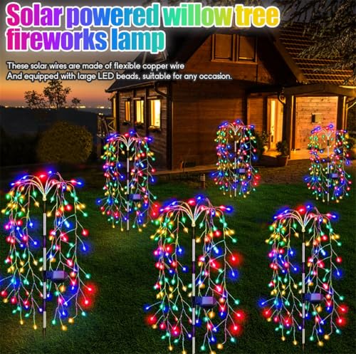 Pack 4 Luces Solar RGB Exterior Impermeable Árb. Sauce miniatura 4