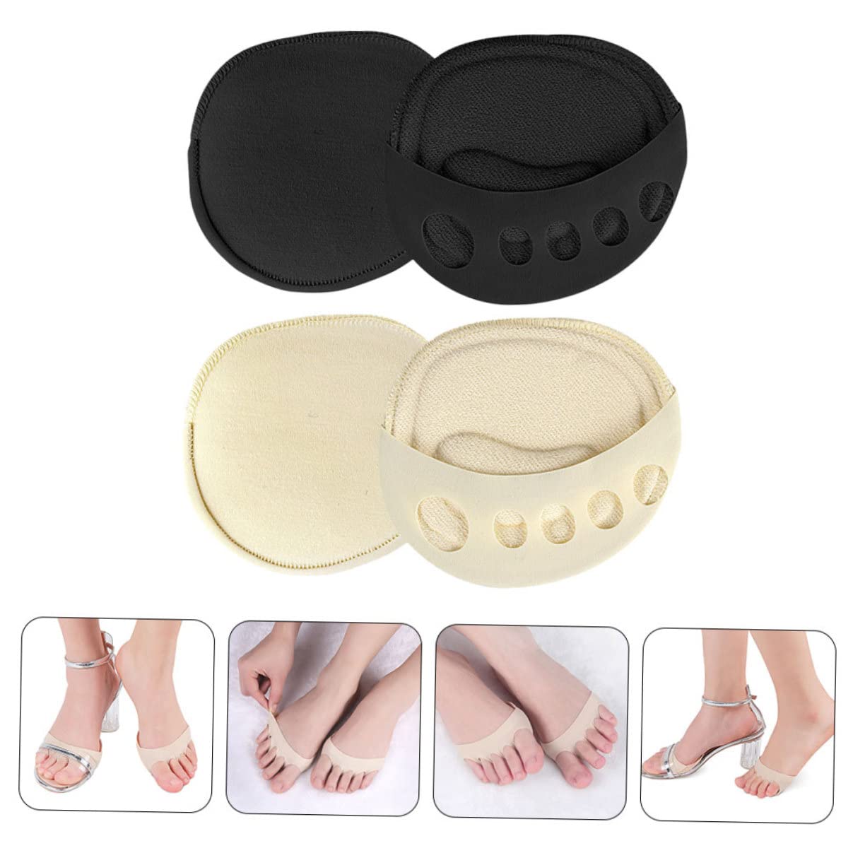 CALLARON 4 Sätze Unsichtbare Fünf-zehen-socken Liner Für Frauen Atmungsaktive Fingersocken Unsichtbare Halbiner -socken Halbpalmensocken Halbsocken Für Damen Baumwolle 2 Paare * 4