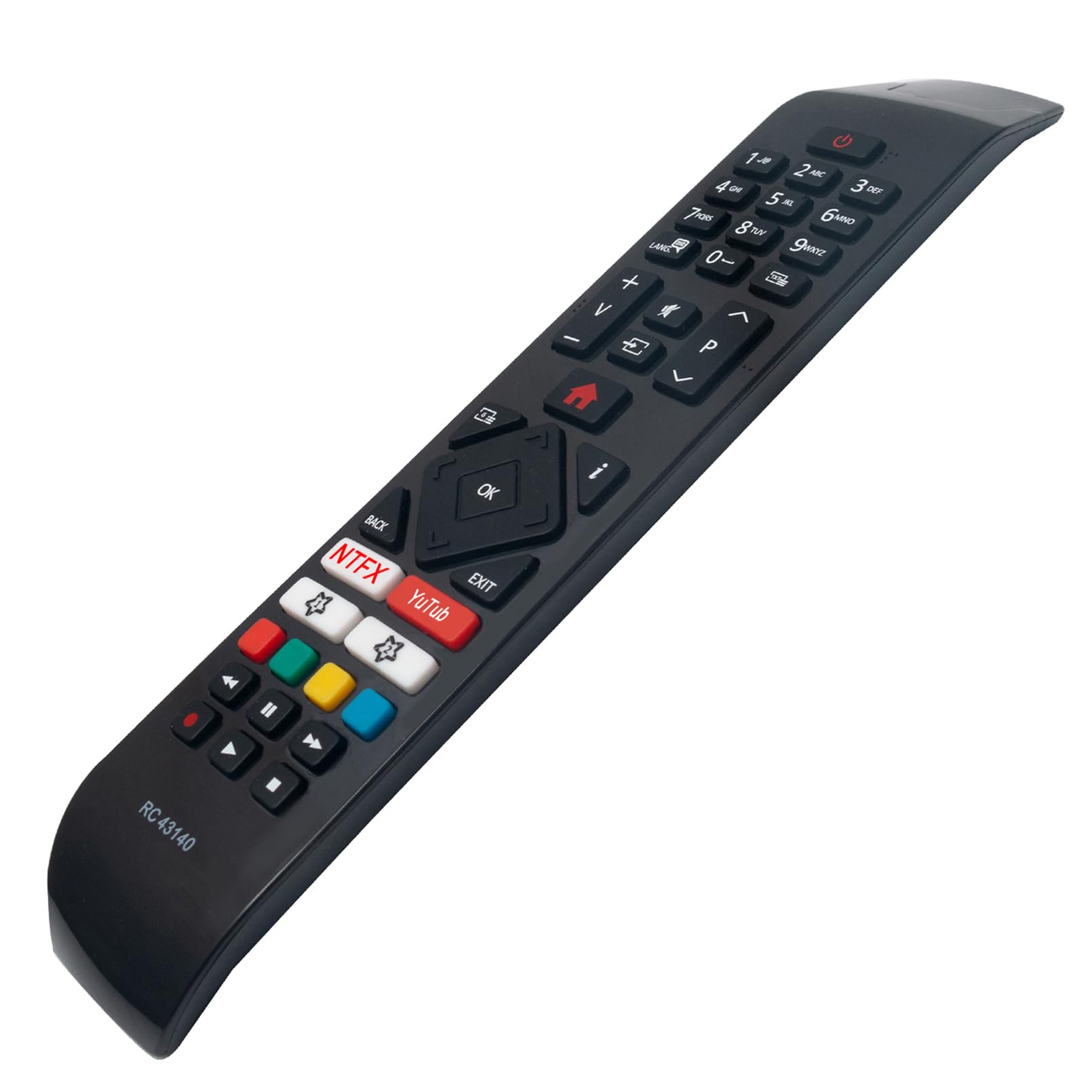 ALLIMITY RC43140 zamiennik pilota do telewizora Hitachi z Netflix Youtube 32HE2000 32HE4000 40HE4000 40HE4001 43HK6000 43HK6001 43HL8000K 49HE4000 49HL777 000 4 9HL8000 55HL7000 55HL8000 55HL9000G