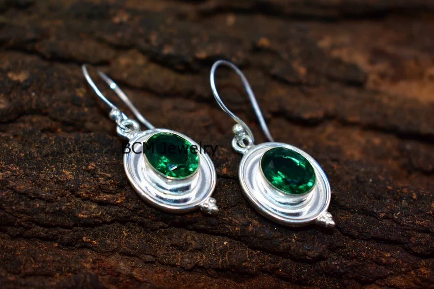 Pendientes de plata de ley 925 para mujeres y niñas, piedra natal de mayo, pendientes de regalo de dama de honor, esmeralda, pendientes de piedras preciosas, regalo de Navidad para ella