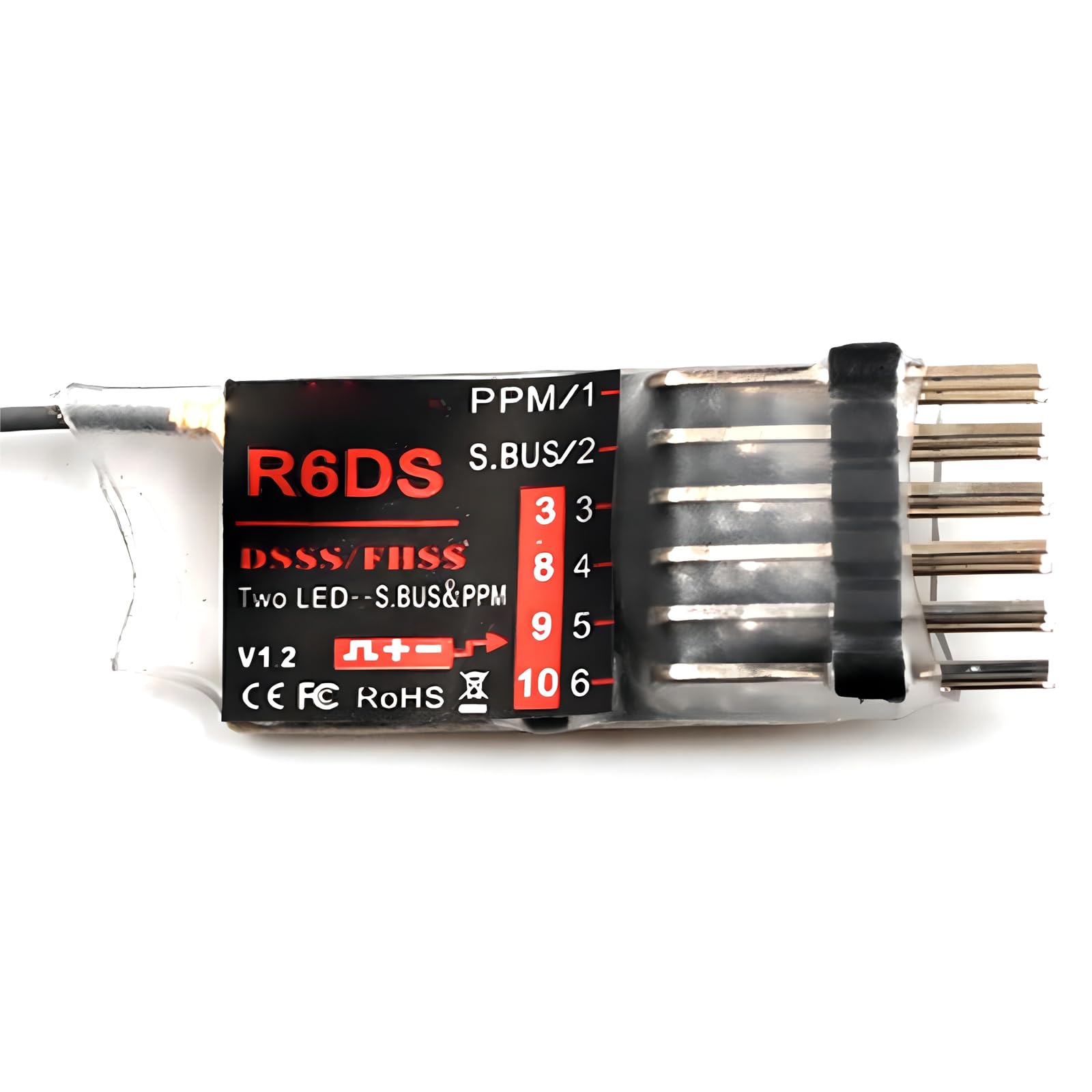 R6DS 2.4G 6CH DSSS & FHSS Réponction Télécommande pour Le Récepteur RadioLink AT9 AT9S AT10 Prise en SBUS PPM PWM Remote Control Receiver