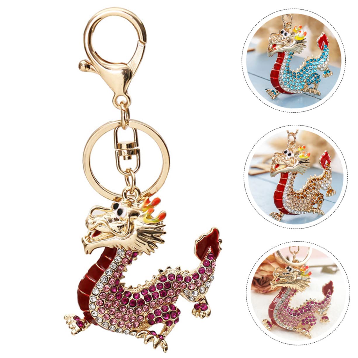 Brelok Feng Shui, 2 sztuki breloków samochodowych w kształcie smoka, dekoracja samochodu Feng Alloy