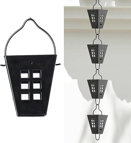 EliteBloom Rain Chain Aluminium Alloy Square Rain Catcher Chain, Adjustable Gutter Rain Chain, Hanging Divert Water Downspout Chain for