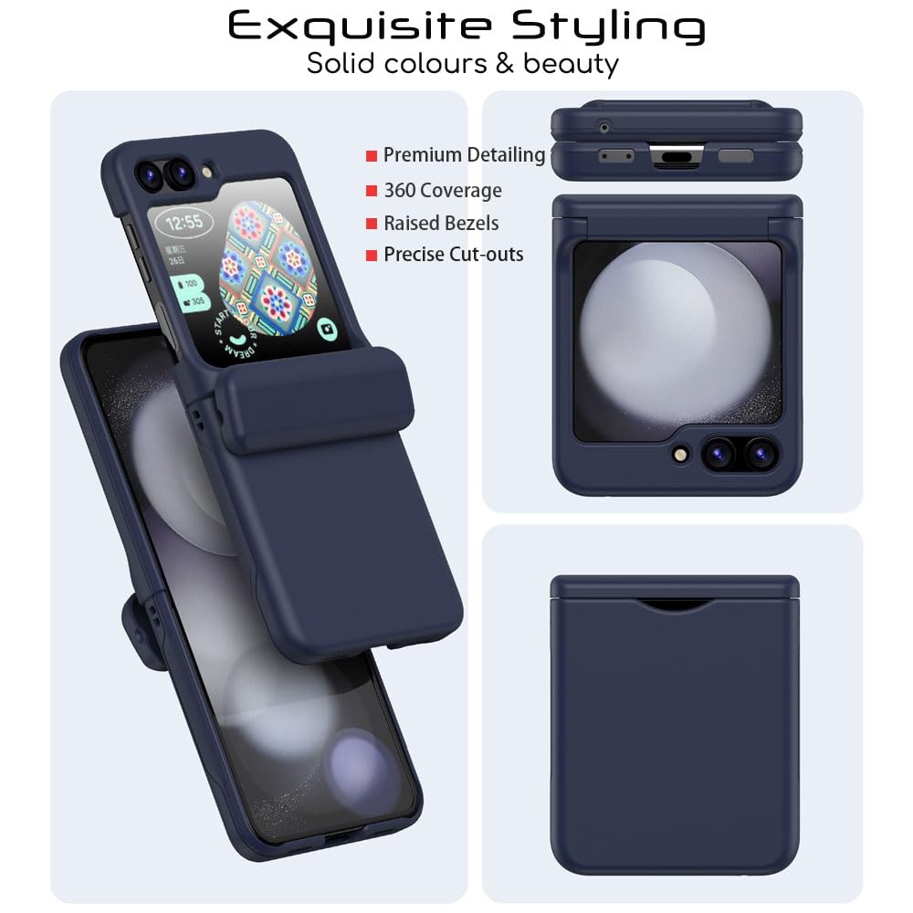TECHGEAR Coque Samsung Galaxy Z Flip 6 avec porte-cartes Protection robuste Bleu