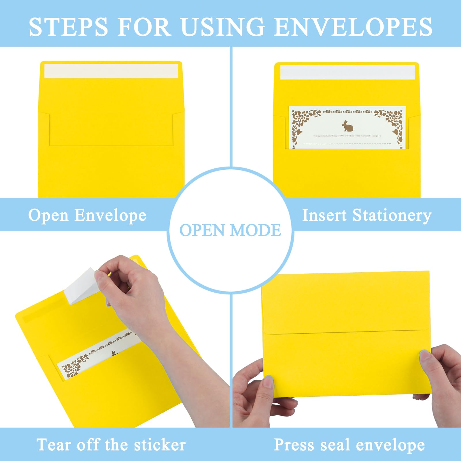 Snapklik.com : 100 Pack 5x7 Envelopes For Invitations, A7 Envelopes ...