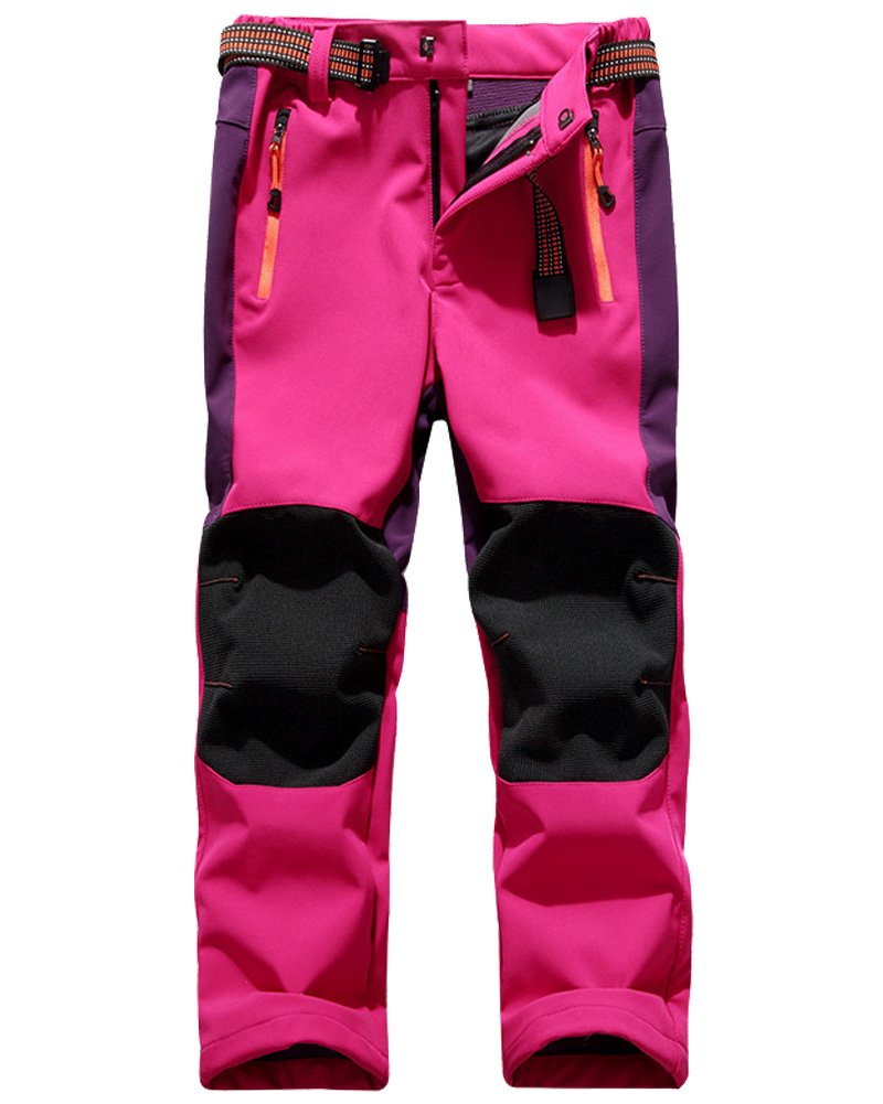 yeyity Kinder Softshellhose Skihose Gefüttert Cargohose Wasserdicht Thermohose Jungen Mädchen Schneehose Winter Outdoorhose Wanderhose