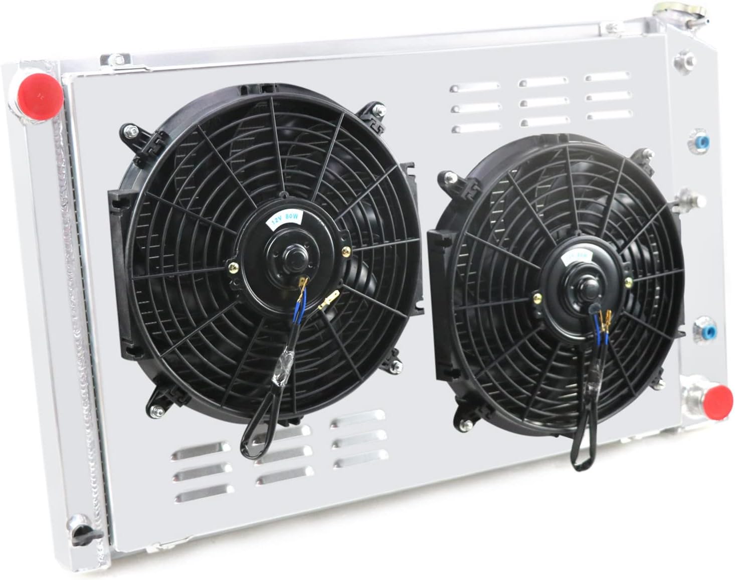 All Aluminum 3 Row Radiator For 1970-1981 Chevy Camaro,1978-1987 Monte Carlo Oldsmobile Cutlass Supreme AT MT Radiator with Shroud fan+Relay