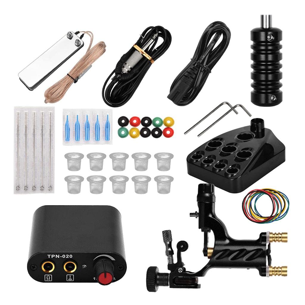 CALANDIS Powerful Rotary Tattoo Machine Grommet Grip Foot Pedal Needle Nozzles Black | Tattoo Complete Kits | Tattoos & Art-image-32