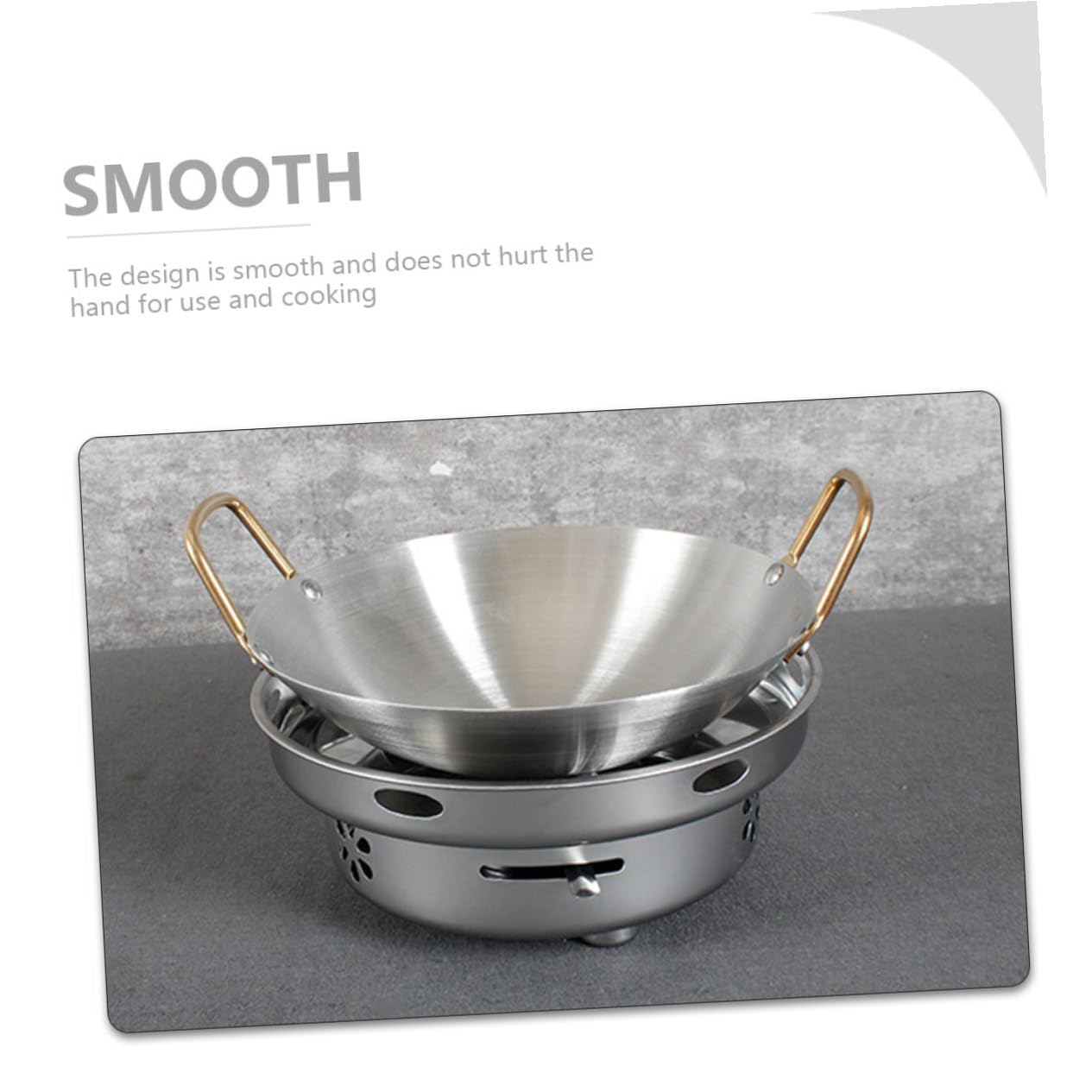 Pentola Doppia in Acciaio Inox 26 Cm Manici, Wok per Fornelli e Hot Pot per Ristorante, Padella Liscia Antiaderente per Cucina Domestica e Cottura di Ramen e Noodles