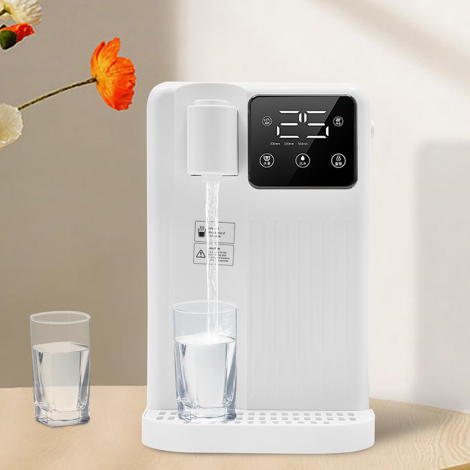 Dispenser di acqua calda, 3 l, distributore di acqua calda istantaneo, temperatura regolabile, per casa, ufficio (bianco)