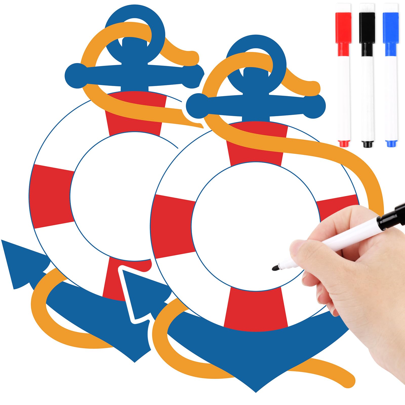 View 1 of 2 Pcs Cruise Ship Door Magnets for Cruise Ship Door Decor Magnets with 3 Paint Pens, Ship Anchor Car Magnet, Magnet Life Ring for Carnival Cruise Ship Refrigerator Door Decorations