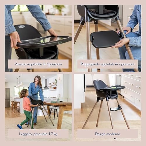 Graco - Presti™ Seggiolone 3-In-1: Seggiolone, Sgabello, Seggiolina. Adatto Da 6 Mesi A 6 Anni Circa (Max. 27,3 Kg), Colore Steeple Gray - 2