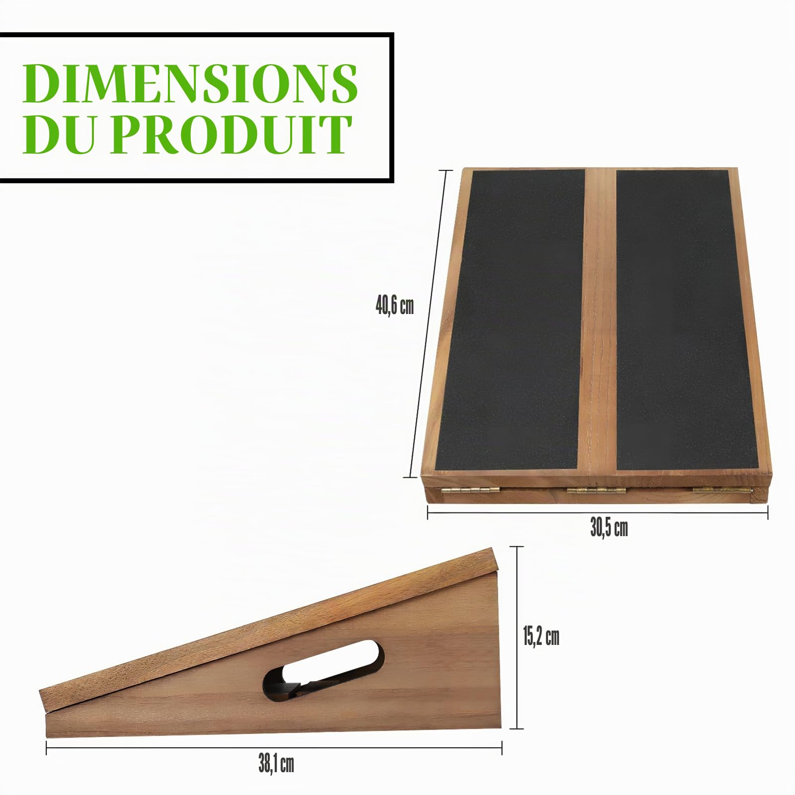 Planche Inclinée Réglable en Bois - Planche d'Équilibre Portable pour Squats, Étirement des Mollets, Cheville et Rééducation Physique, Planche d'Inclinaison Professionnelle pour Fitness